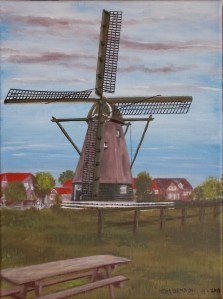 Windmill painting - acrylic on canvas